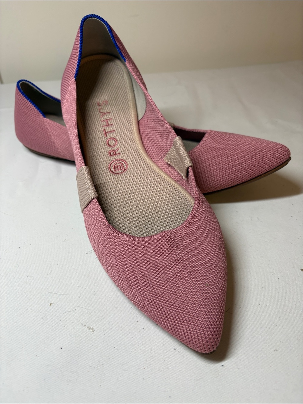 Rothy’s Pink Manmade Textile Pointed Toe Flat Size 10